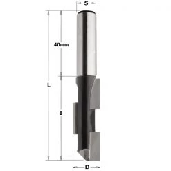CMT Fraise à Rainurer 136.160.11 16 Mm Fraise à Défoncer, Tige Extra Longue 12 Mm