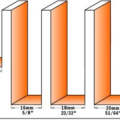 CMT Fraise Avec Plaquette Réversible 653.161.11 Fraise à Coupe Droite Avec Lames Remplaçables Z1+1 16 Mm X 91,5 Mm - Tige 12 Mm