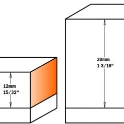 CMT Fraise Avec Plaquette Réversible 657.195.11 Fraise à Coupe Droite Avec Lames Remplaçables Z2 Avec Roulement 19 X 74 Mm - Tige 6 Mm