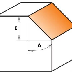 CMT Fraise Avec Plaquette Réversible 658.045.11 Fraiseuse à Chanfreiner Avec Lames Interchangeables 45° 29 X 52 Mm - Tige 8 Mm