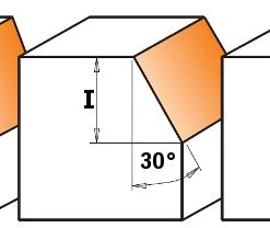 CMT Fraise Avec Plaquette Réversible 659.045.11 Fraiseuse à Chanfreiner Avec Lames Interchangeables Avec Roulement 45° 29 X 60 Mm - Tige 8 Mm