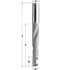 CMT Fraise Pour Serrure 662.160.11 Fraise à Mortaiser Avec 2 Plaquettes Réversibles Et Brise-copeaux 16mm - Tige 16 Mm