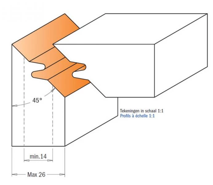 CMT Autres Fraises 694.011.30 90° Fraise à Onglets Avec Couteaux WPL 140x30 2 CMT Autres Fraises 694.011.30 90° Fraise à Onglets Avec Couteaux WPL 140x30 – Image 2