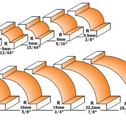 CMT Fraise à Moulurer 727.060.11 23 Mm Fraise à Rayon Concave R=6 Tige 6 Mm