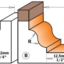 CMT Fraise à Profiler 765.20111B Fraise à Profil Classique Avec Roulement - Tige 6 Mm