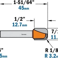CMT Fraise à Profiler 851.001.11 Fraise Pour Tasses Et Assiettes 11,1 Mm R= 3,2 Mm - Tige 1/4" -Accessoires pour défonceuses Soldes 851 001 11 fraise pour tasses et assiettes 11 1 mm r 3 2 mm tige 1 4q 2