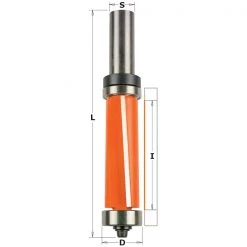 CMT Fraise Pour Affleureuse 906.69111B Fraise à Affleurer Avec Guidage 19 X 25,4 Mm XL - Tige 12 Mm