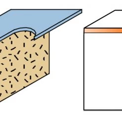 CMT Fraise Pour Affleureuse 907.128.11 Fraise à Affleurer 3° Avec Roulement Delrin 12,7 X 12,7 Mm - Tige 8 Mm