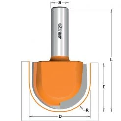 CMT Fraise à Moulurer 914.880.11 Fraise à Rayon Convexe 38,1x31,7x69,8 R=19,05 Tige 12mm
