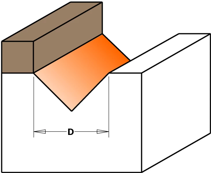 CMT 915.16011B Fraise à Rainurer En V 90° Avec Roulement De Guidage - Tige 16 Mm - Tige 8 Mm 2 CMT 915.16011B Fraise à Rainurer En V 90° Avec Roulement De Guidage - Tige 16 Mm - Tige 8 Mm – Image 2