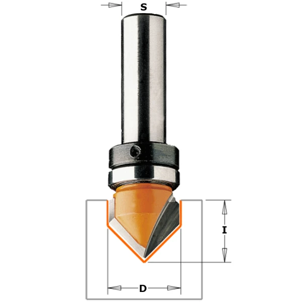 CMT 915.16011B Fraise à Rainurer En V 90° Avec Roulement De Guidage - Tige 16 Mm - Tige 8 Mm 1 CMT 915.16011B Fraise à Rainurer En V 90° Avec Roulement De Guidage - Tige 16 Mm - Tige 8 Mm