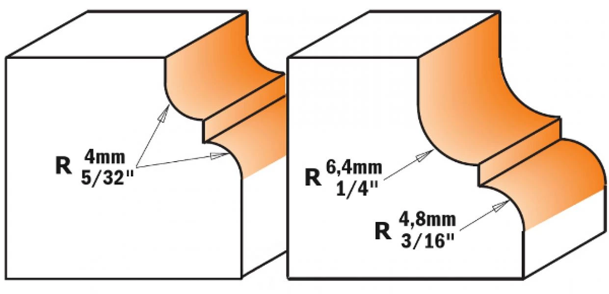 CMT Fraise à Profiler 944.287.11 Fraise à Profil Avec Roulement - Boule Creuse Sans Bord En Relief 28,7x13 R=4 - Tige 8mm 2 CMT Fraise à Profiler 944.287.11 Fraise à Profil Avec Roulement - Boule Creuse Sans Bord En Relief 28,7x13 R=4 - Tige 8mm – Image 2