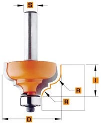 CMT Fraise à Profiler 944.787.11 Fraise à Profil Avec Roulement - Tige 12 Mm R4