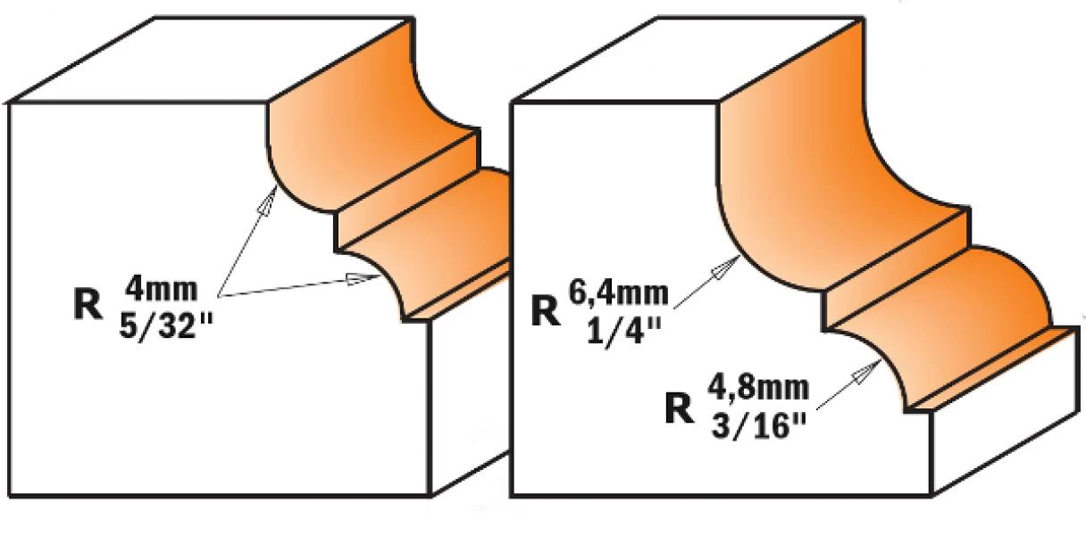 CMT Fraise à Profiler 945.287.11 Fraise à Profil Avec Roulement - Boule Creuse Avec Bord En Relief 28,7x13 R=4 - Tige 8mm 2 CMT Fraise à Profiler 945.287.11 Fraise à Profil Avec Roulement - Boule Creuse Avec Bord En Relief 28,7x13 R=4 - Tige 8mm – Image 2