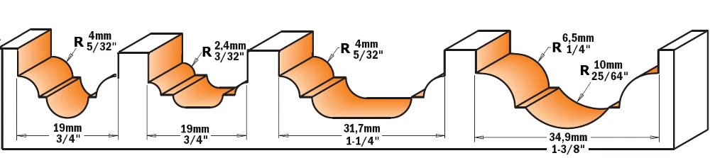 CMT Fraise à Profiler 948.190.11 19 Mm Fraise à Profil R=4 Tige 8 Mm 1 CMT Fraise à Profiler 948.190.11 19 Mm Fraise à Profil R=4 Tige 8 Mm