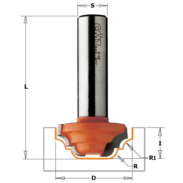 CMT Fraise à Profiler 948.191.11 19 Mm Fraise à Profil R=2,4 Tige 8 Mm 1 CMT Fraise à Profiler 948.191.11 19 Mm Fraise à Profil R=2,4 Tige 8 Mm