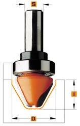 CMT Fraise à Profiler 949.50211B Fraise à Lettres à 60° Avec Roulement - Tige 12mm