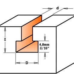 CMT 950.001.11 9,5 Mm Fraise à Rainurer En T - Tige 8 Mm