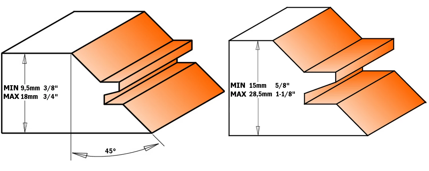 CMT Autres Fraises 955.504.11 Fraise à Onglets 45° à Angle Droit - Tige 12 Mm 2 CMT Autres Fraises 955.504.11 Fraise à Onglets 45° à Angle Droit - Tige 12 Mm – Image 2