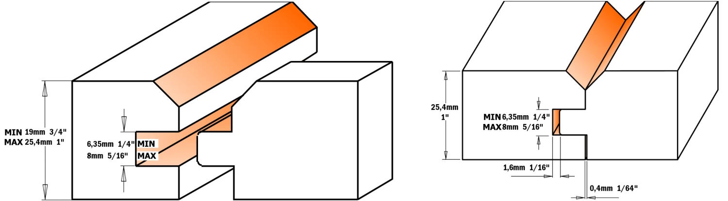 CMT Fraise à Rainurer En V 955.506.11 Jeu Pour Assemblage à Rainure Et Languette Avec Une Rainure En V - Tige 12 Mm 1 CMT Fraise à Rainurer En V 955.506.11 Jeu Pour Assemblage à Rainure Et Languette Avec Une Rainure En V - Tige 12 Mm
