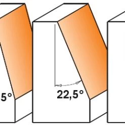 CMT Fraise Pour Affleureuse 957.504.11 Fraise à Chanfreiner 11,25° Avec Roulement De Guidage 21,5 X 22 Mm Tige 12 Mm