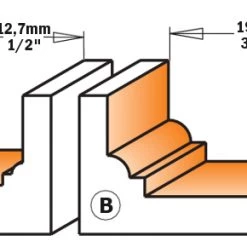 CMT Fraise à Profiler 965.101.11 Fraise à Profil Classique 12,7 Mm - Tige 8 Mm
