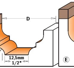 CMT Fraise à Profiler 965.80211B Fraise à Profil Classique Avec Roulement - Tige 12 Mm