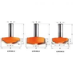 CMT Fraise à Profiler 970.502.11 Fraise à Bossage Horizontale Sans Roulement 45x17x55,1 - Tige 12 Mm