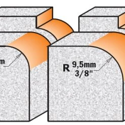 CMT Fraise Corian 980.503.11 Fraise à Quart De Rond - Corian R9,5 Avec Roulement - Tige 12 Mm