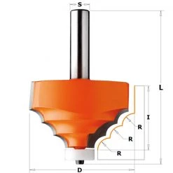 CMT Fraise Corian 980.521.11 Fraise à Quart De Rond Avec Roulement - Corian - Tige 12 Mm