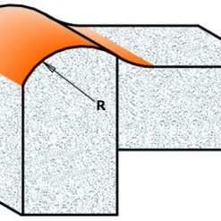 CMT Fraise Corian 980.531.11 Corian Fraise à Profil R8 + Tige Basse 12 Mm