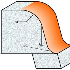 CMT Fraise Corian 980.542.11 Fraise à Chanfreiner Corian R6,35-12,7 Avec Roulement 15° - Tige 12 Mm