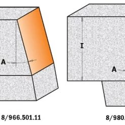 CMT Fraise Corian 980.551.11 Fraise à Chanfreiner - Angle 10° Avec Roulement - Tige 12 Mm