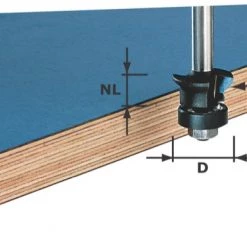 Festool Accessoires Fraise à Chanfreiner/affleurer HW S8 D24/0° +45° 491026