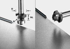 Festool Accessoires Fraise à Arrondir Fraise à Moulurer S8 HW R2 D20-KL OFK 499798