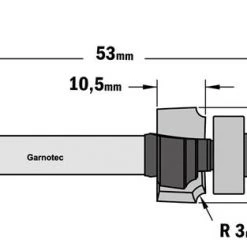 CMT Fraise à Moulurer K938-187 Fraise à Arrondir Avec Roulement (contractor) HW 18,7 X 10,5 Mm - Tige 8 Mm -Accessoires pour défonceuses Soldes k938 187 fraise a arrondir avec roulement contractor hw 18 7 x 10 5 mm tige 8 mm 2